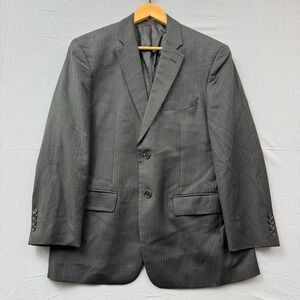 John Varvatos USA‎ Mens 40SH Pinstripe Blazer Charcoal Grey 2 Button Sport Coat